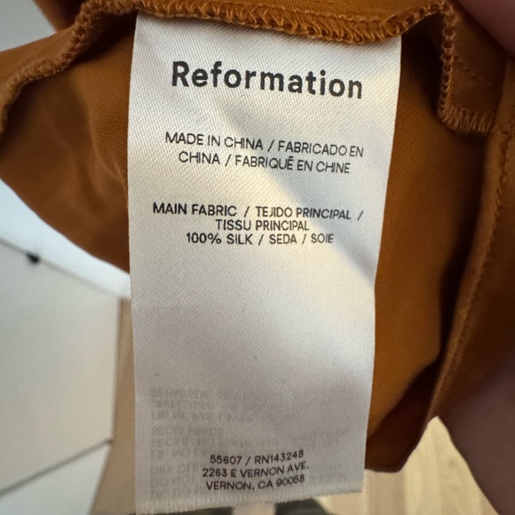 Reformation Anaiis Silk Dress Gown in Copper NWT Sz. 10 - Picture 7 of 12